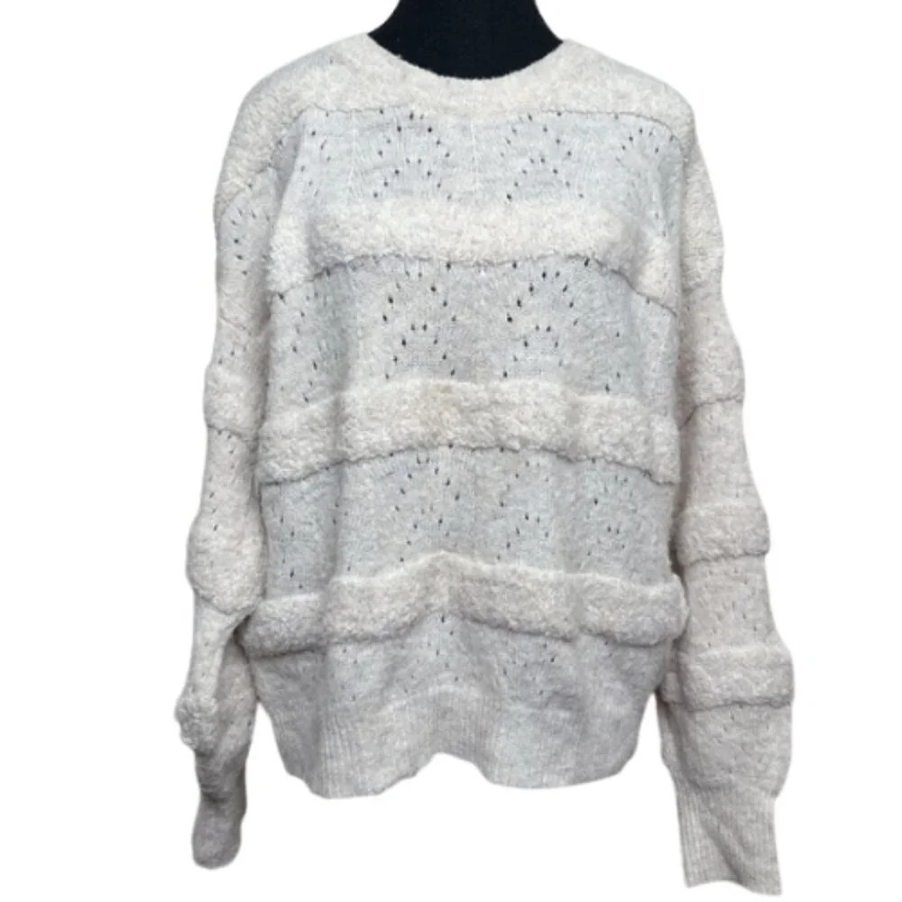 TARIFF - CHINA - Dreamers Womens Size Small Crew Neck Soft Puff Marble Sweater